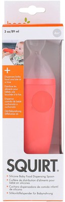 Boon Squirt Silicone Baby Food Dispensing Spoon,Pink