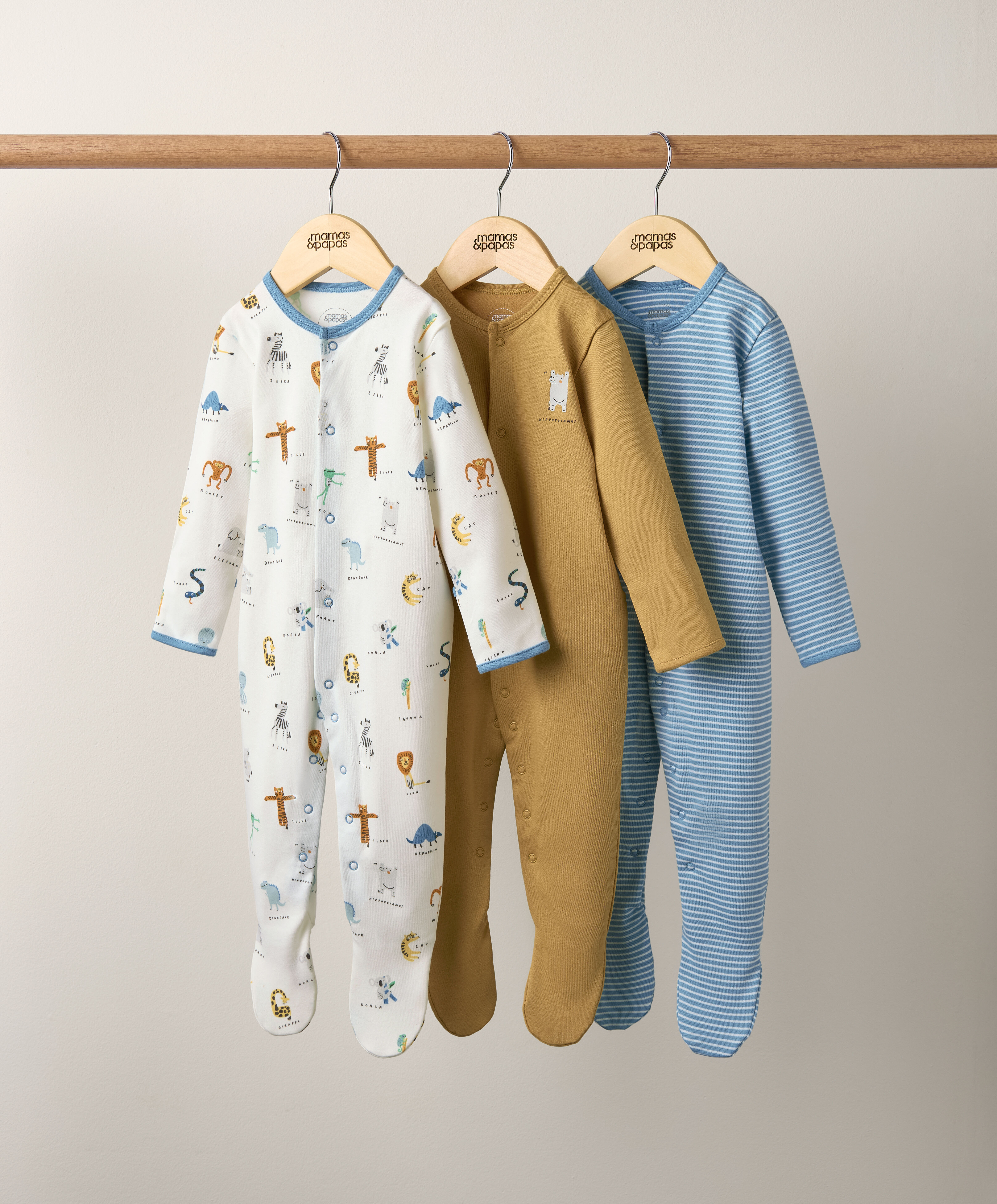 3 Pack Zoo Sleepsuits image number 3