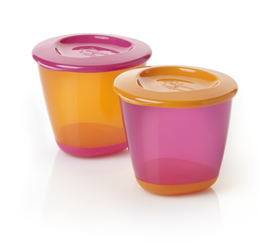 Tommee Tippee Explora Pop Up Weaning Pots (2 Pack) - Pink image number 1