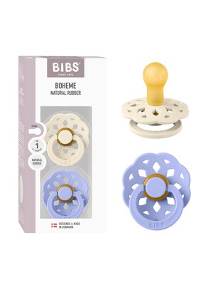 BIBS Pacifier Boheme 2 PACK Latex Size 1 Ivory/Hush