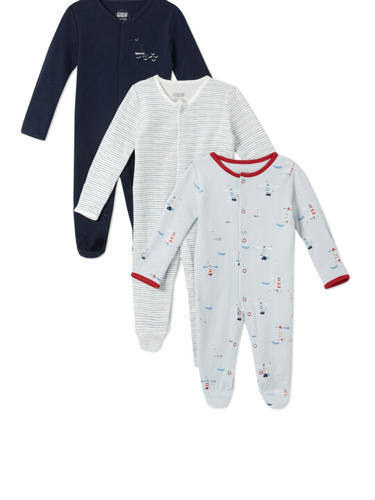Lighthouse Sleepsuits 3 Pack image number 1