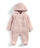 Soft Faux Fur Star Design Pramsuit Pink- 3-6 months image number 1