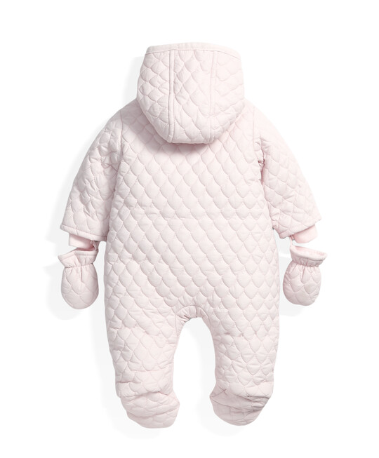 Quilted Pramsuit Pink- 9-12 months image number 4