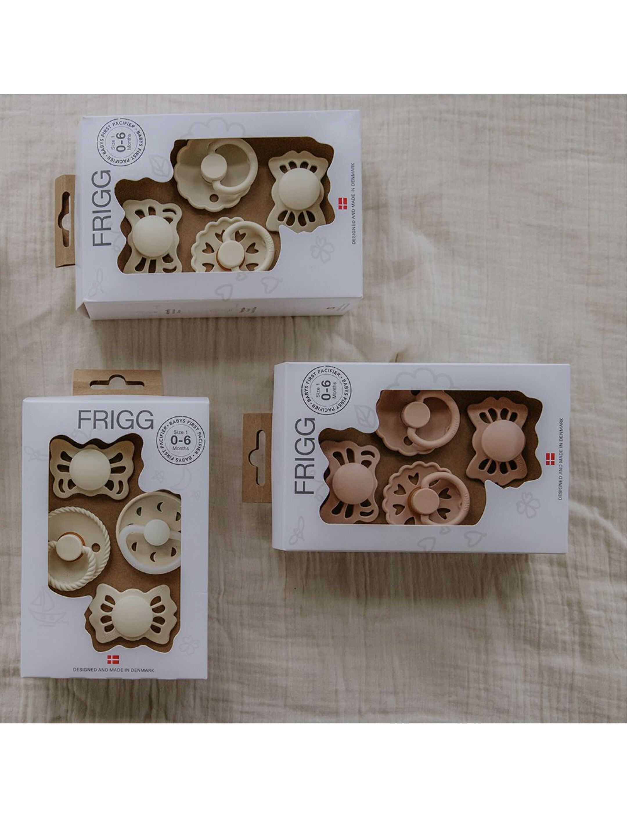 FRIGG Baby's First Pacifier 4-pack - Moonlight Sailing - Cream 0-6M - Size 1 image number 2