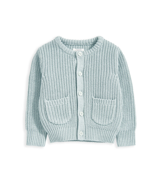 Cable Knitted Cardigan - Blue image number 2