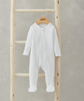 Basics White Zip All In One