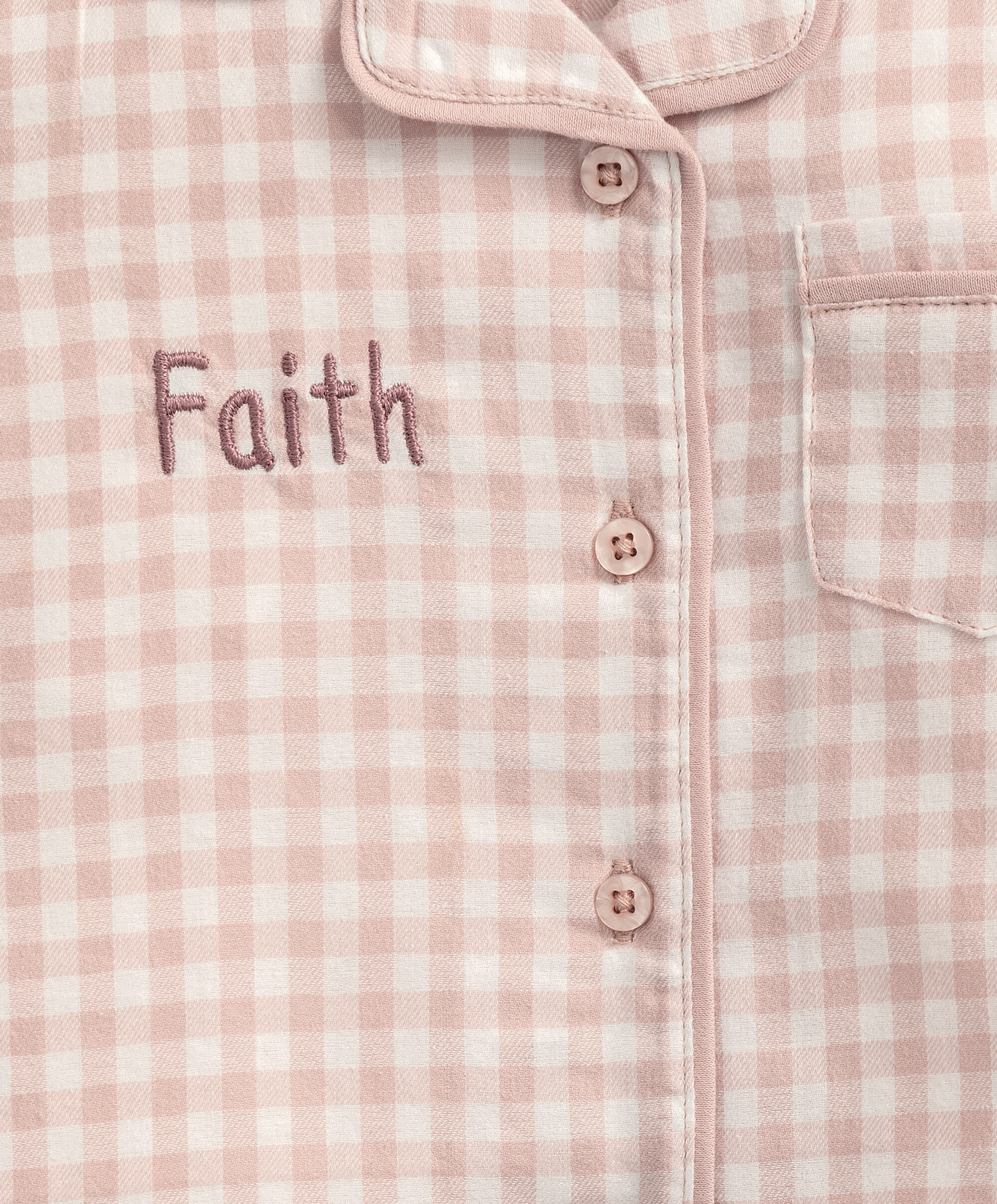 Pink Check Woven Pyjamas image number 5