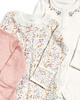 Floral Jersey Sleepsuits - 3 Pack image number 2