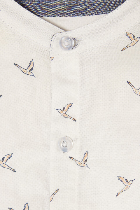 2 Piece Bird Print Shirt & Shorts Set image number 4