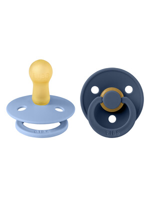 Bibs Pacifier Colour Collection - Sky Blue & Steel Blue 2 Pack (6+ months)