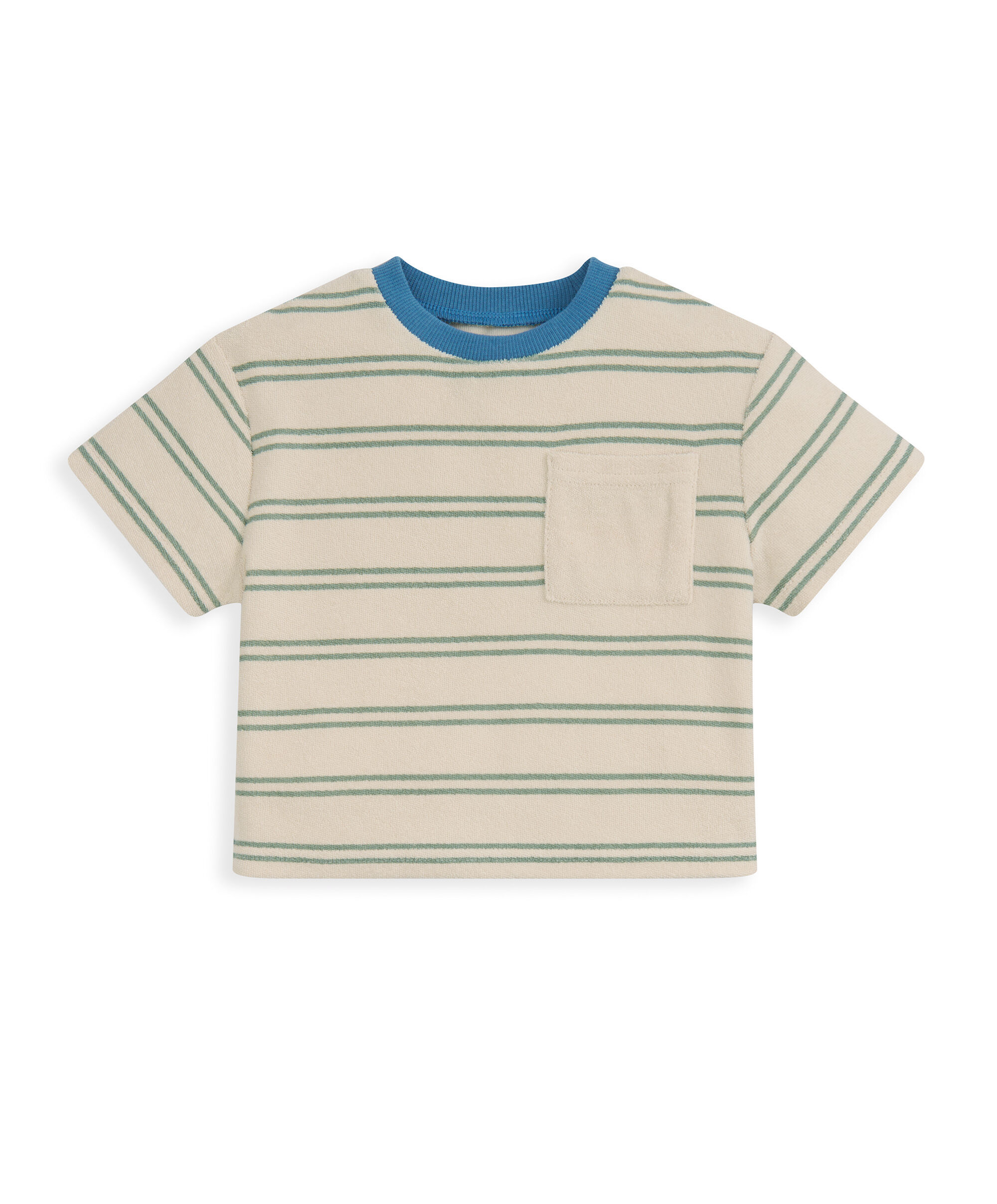 Stripped Terry Towelling T-Shirt & Joggers Set image number 3