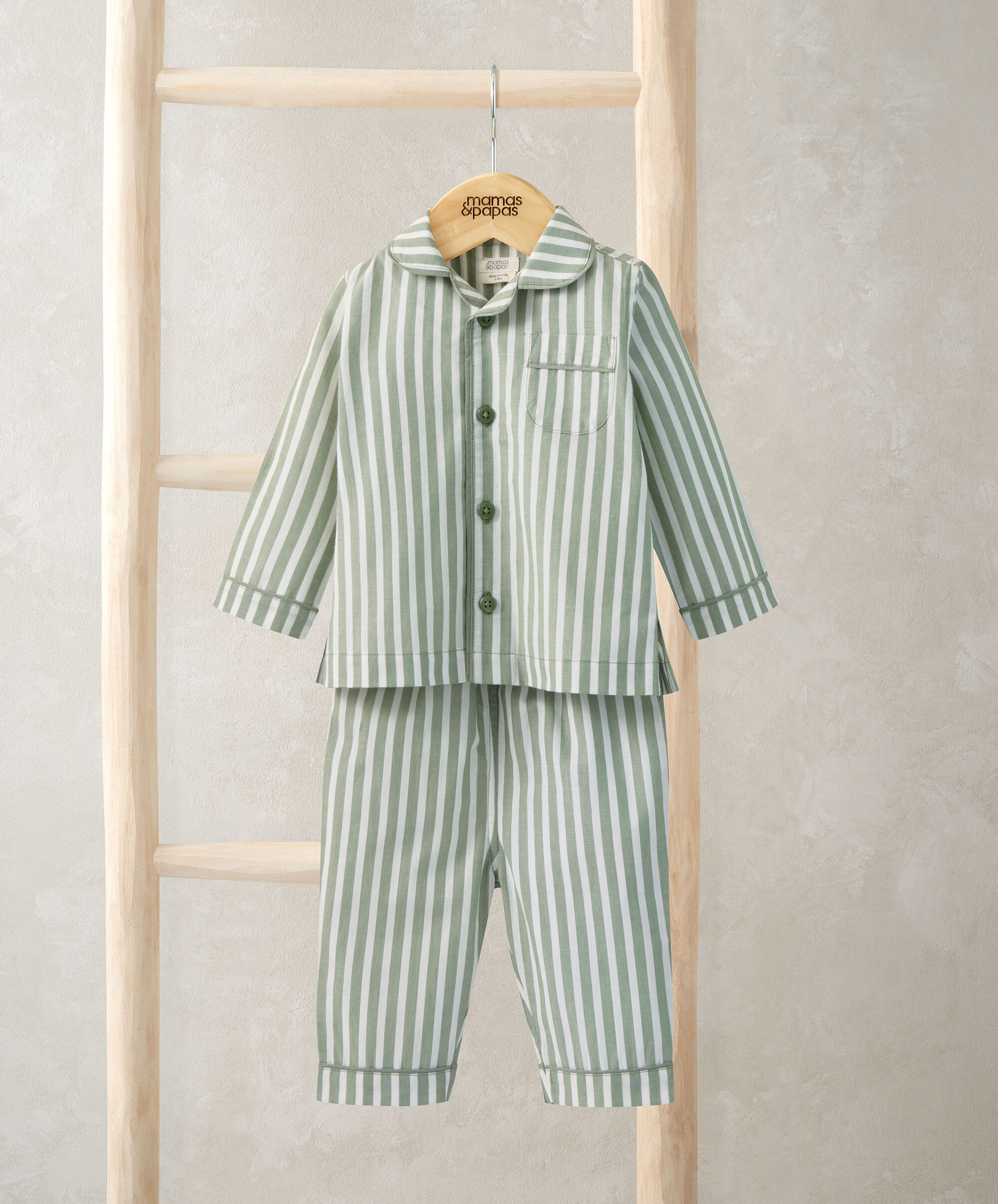 Woven Green Stripe Pyjamas