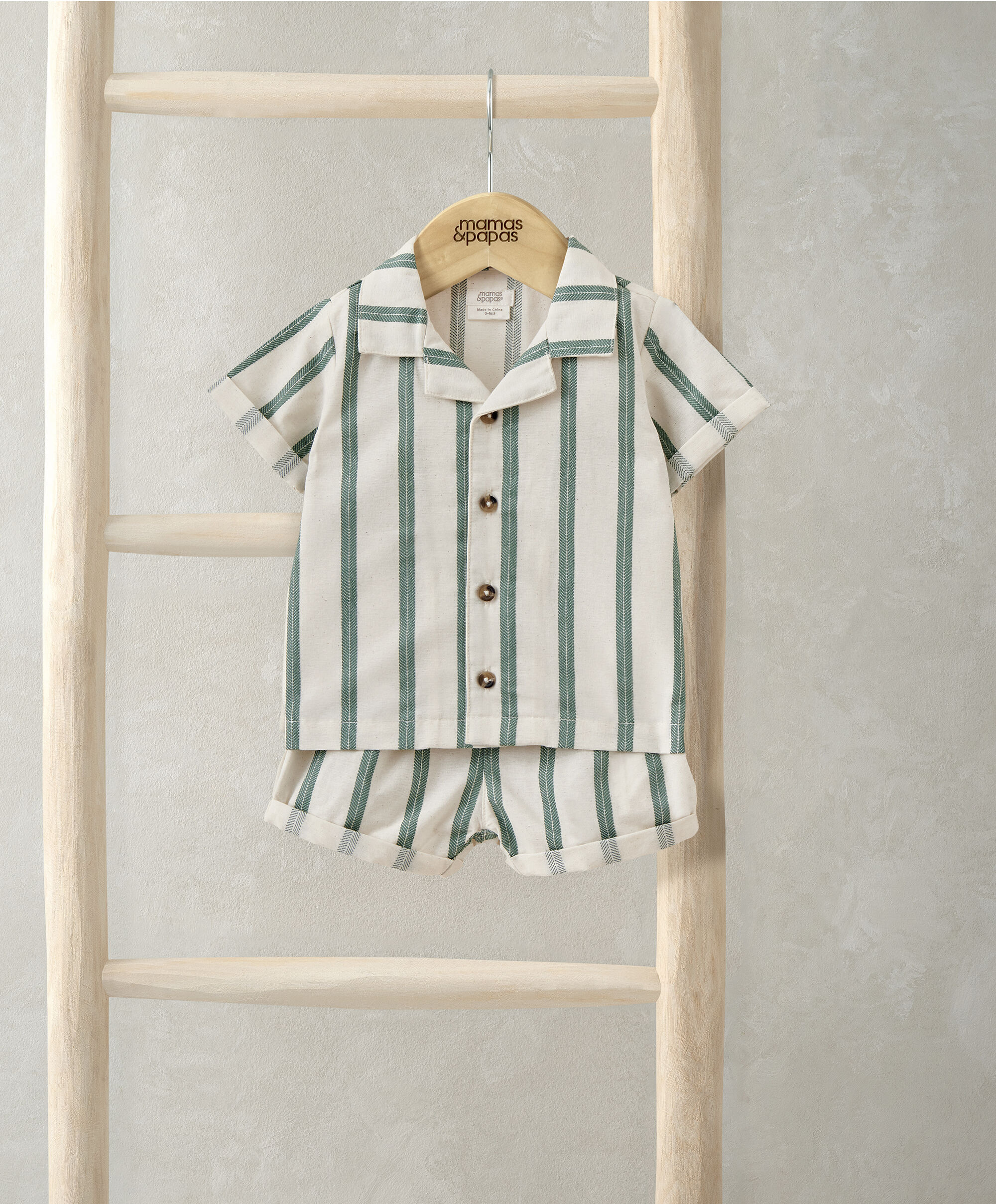 Green Shirt & Shorts Outfit Set