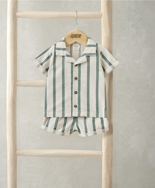 Green Shirt & Shorts Outfit Set