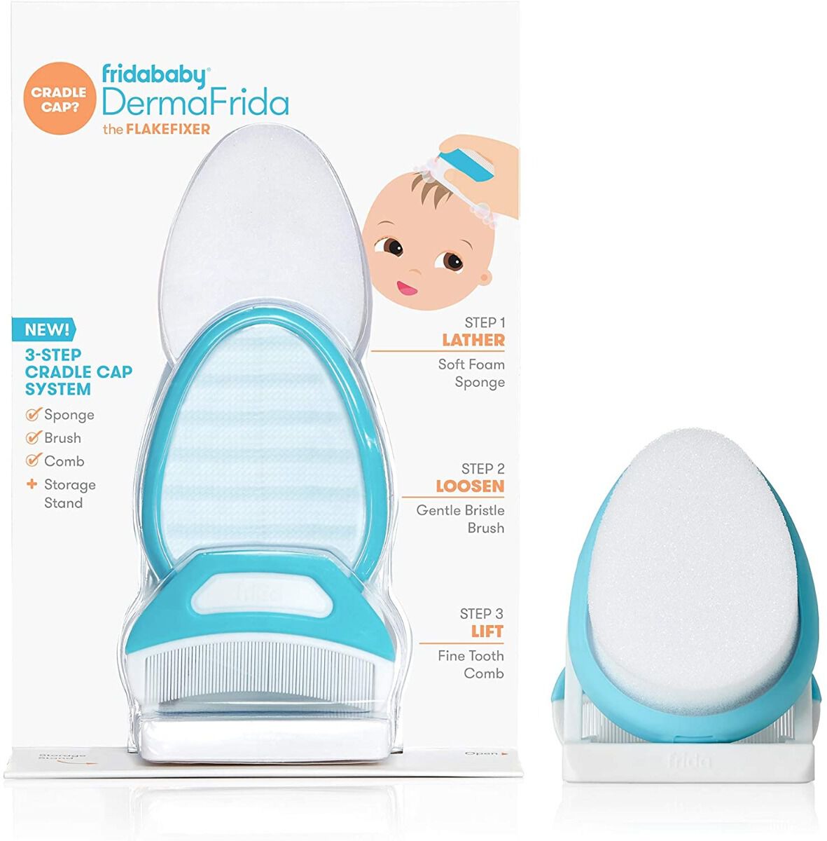Dermafrida The Flakefixer - Sponge/Brush & Comb Set image number 1