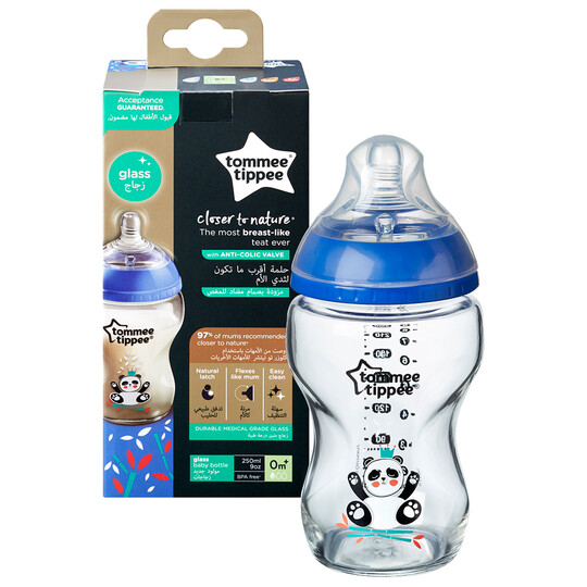 Tommee Tippee Closer To Nature Glass -250ML, Boy image number 1