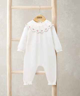 Mamas & Papas Knit Collar Emb Romper