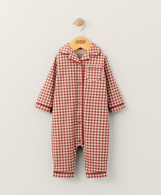 Jersey Check Pyjamas Romper image number 1