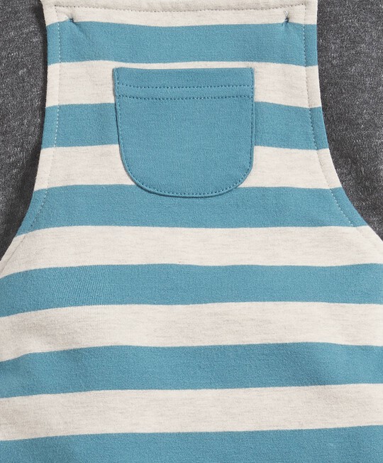 T-Shirt & Striped Dungaree Set image number 5