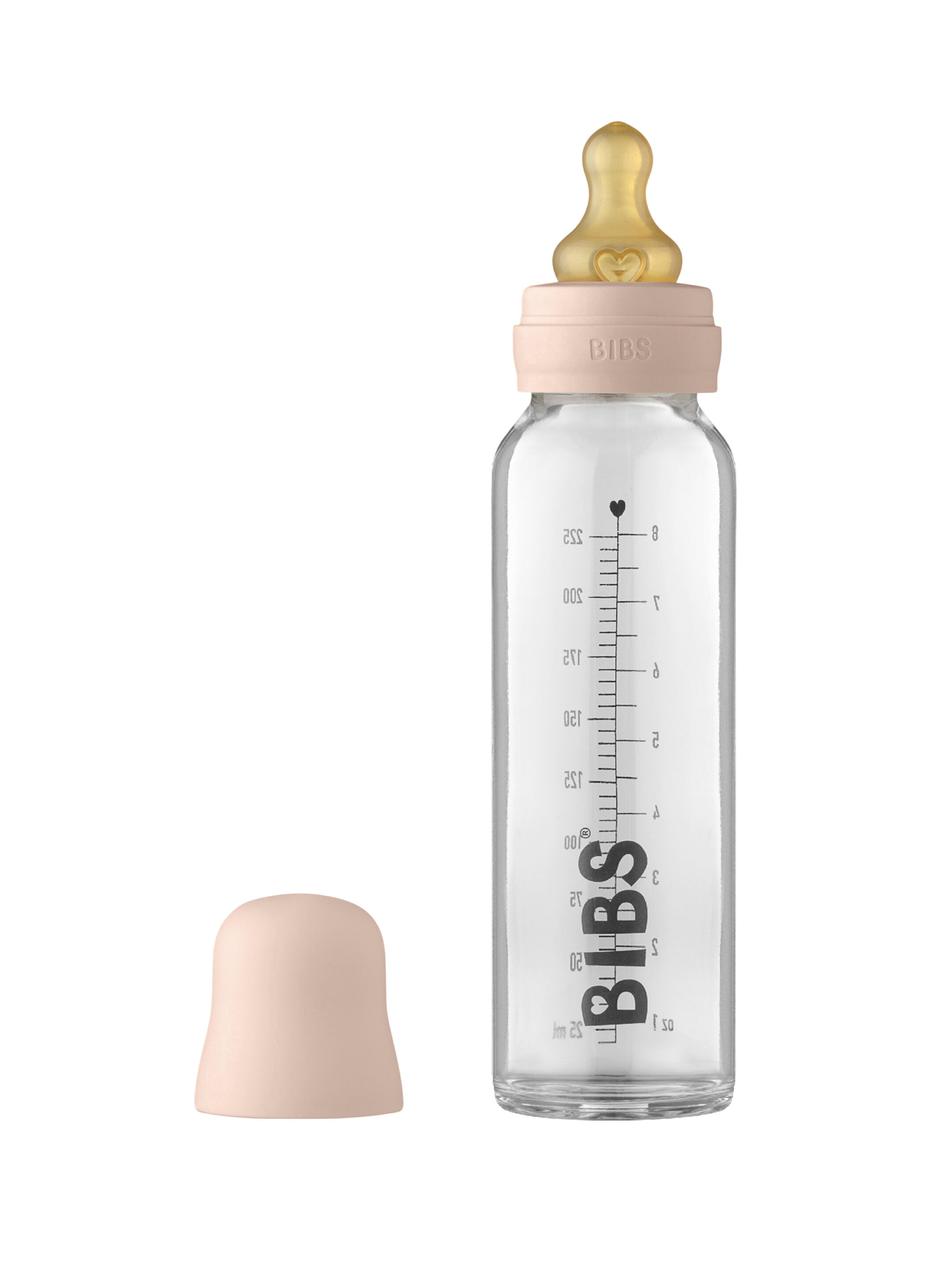 Bibs Baby Glass Bottle - Blush (225ml) 