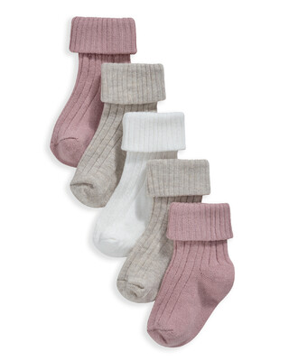 Ribbed Pink Socks Pink Multipack - Set Of 5