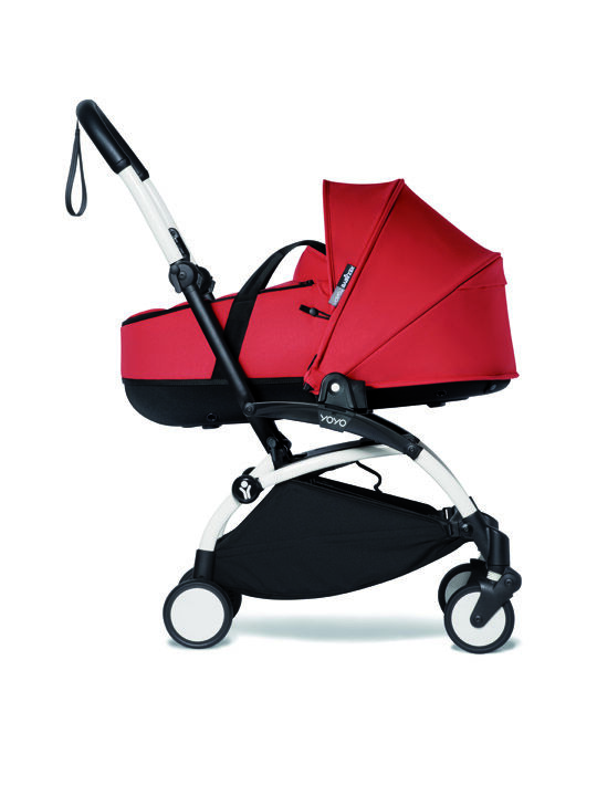 YOYO2 Stroller White Frame with Red Bassinet image number 3