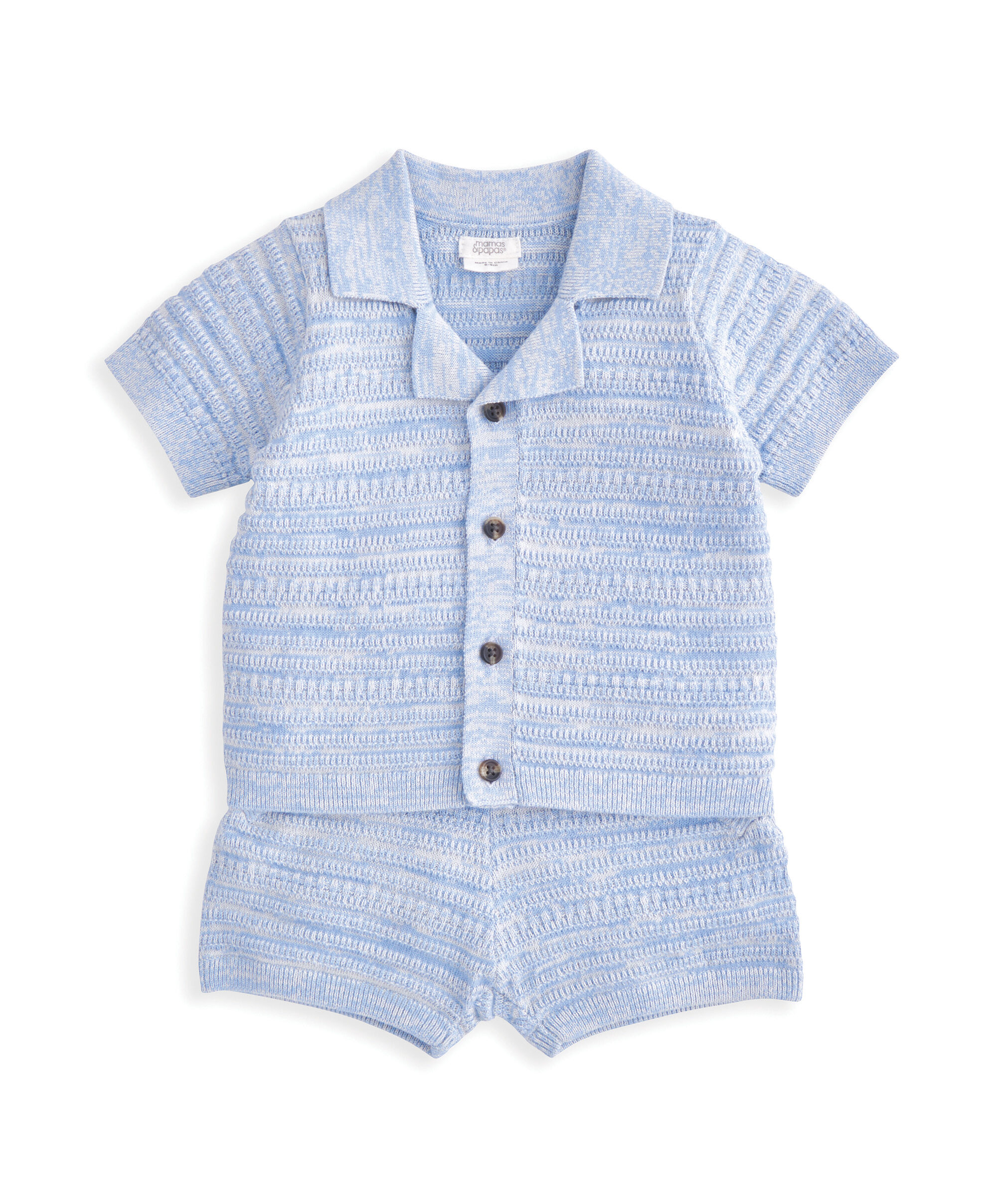 2 Piece Mix Knit Polo & Short Set image number 2