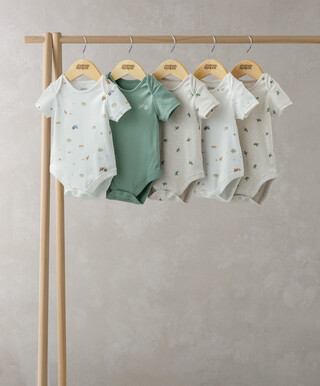 Mamas & Papas 5 Pack Farm Short Sleeve Bodysuits