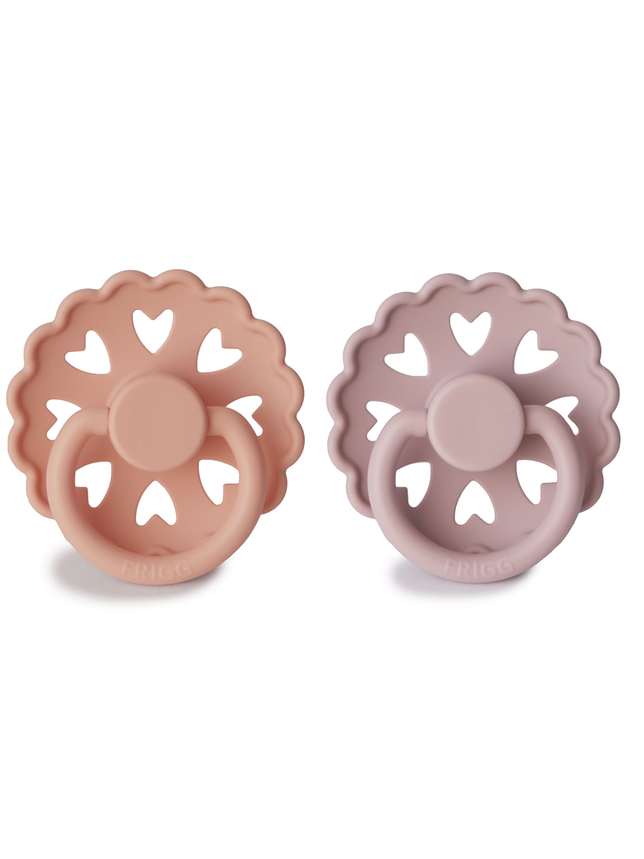 FRIGG Fairytale Silicone Baby Pacifier 6-18M 2-Pack Pretty in Peach/Primrose - Size 2 image number 2