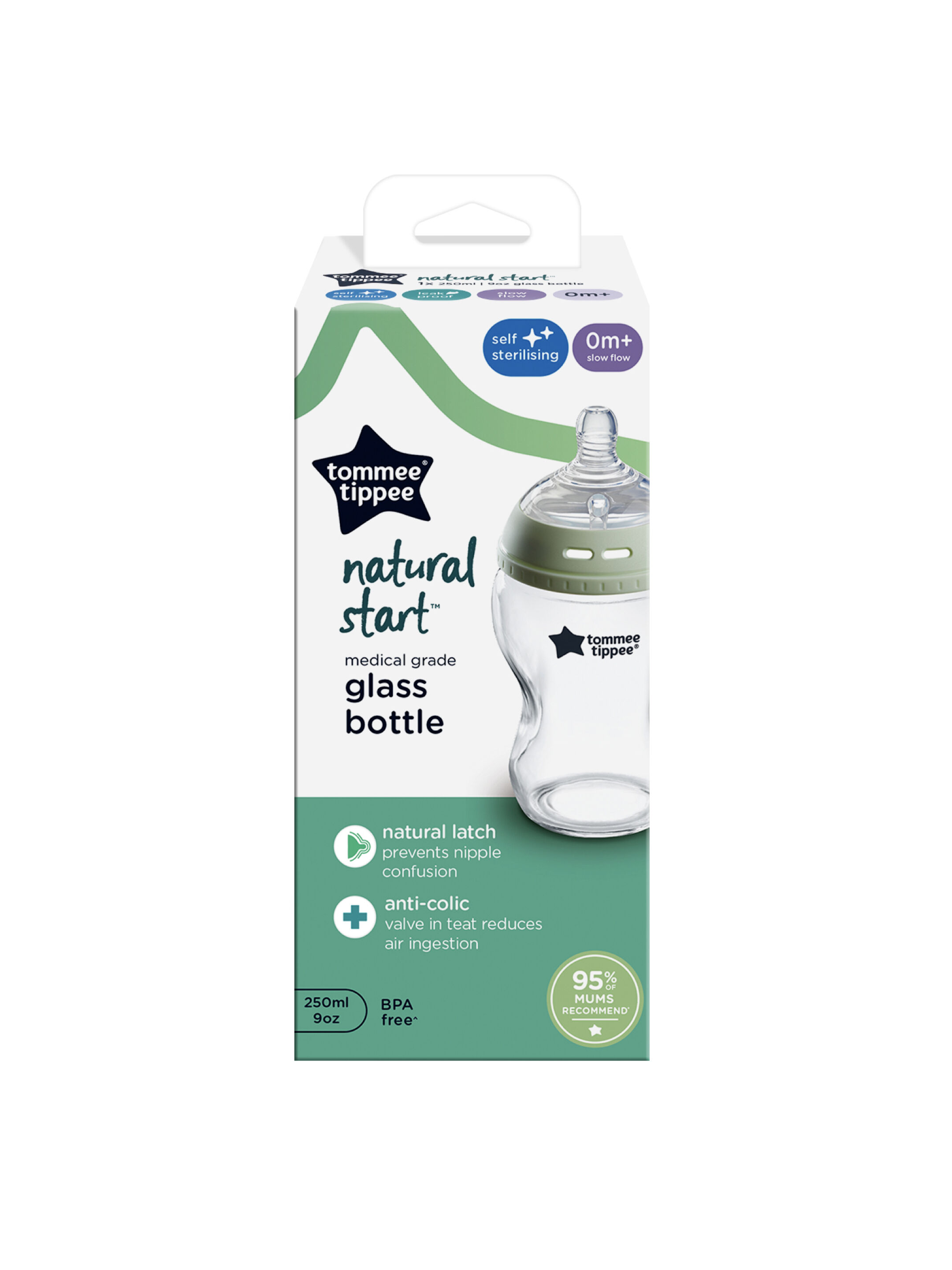 Tommee Tippee Advance Anti-Colic 250ml Glass Bottle image number 3