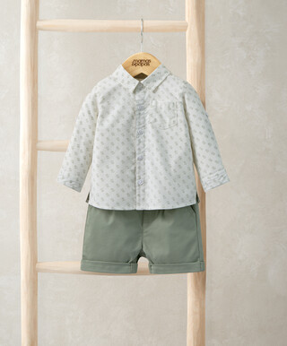 Stripped 2 Piece Suit - Khaki