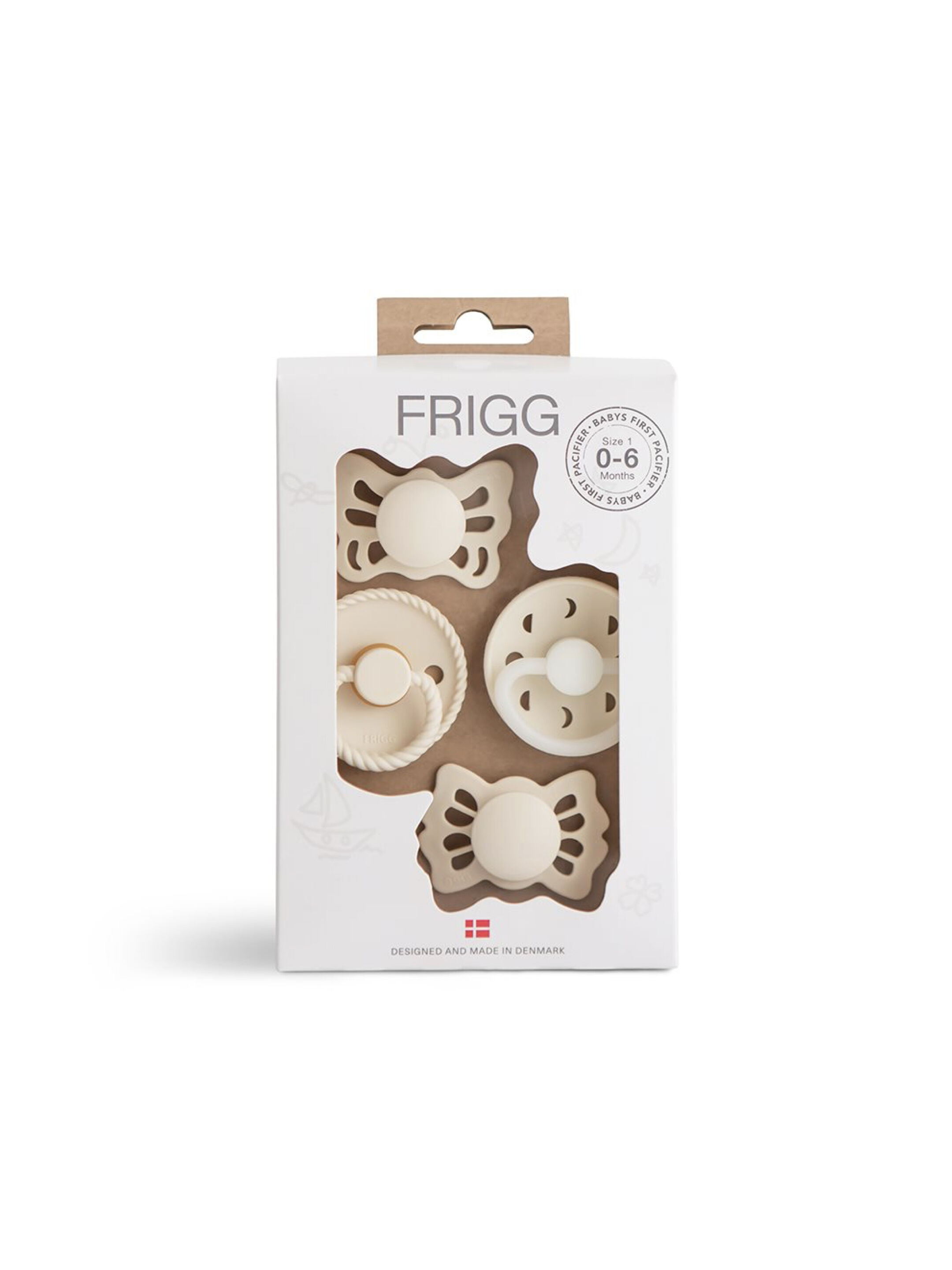 FRIGG Baby's First Pacifier 4-pack - Moonlight Sailing - Cream 0-6M - Size 1 image number 1