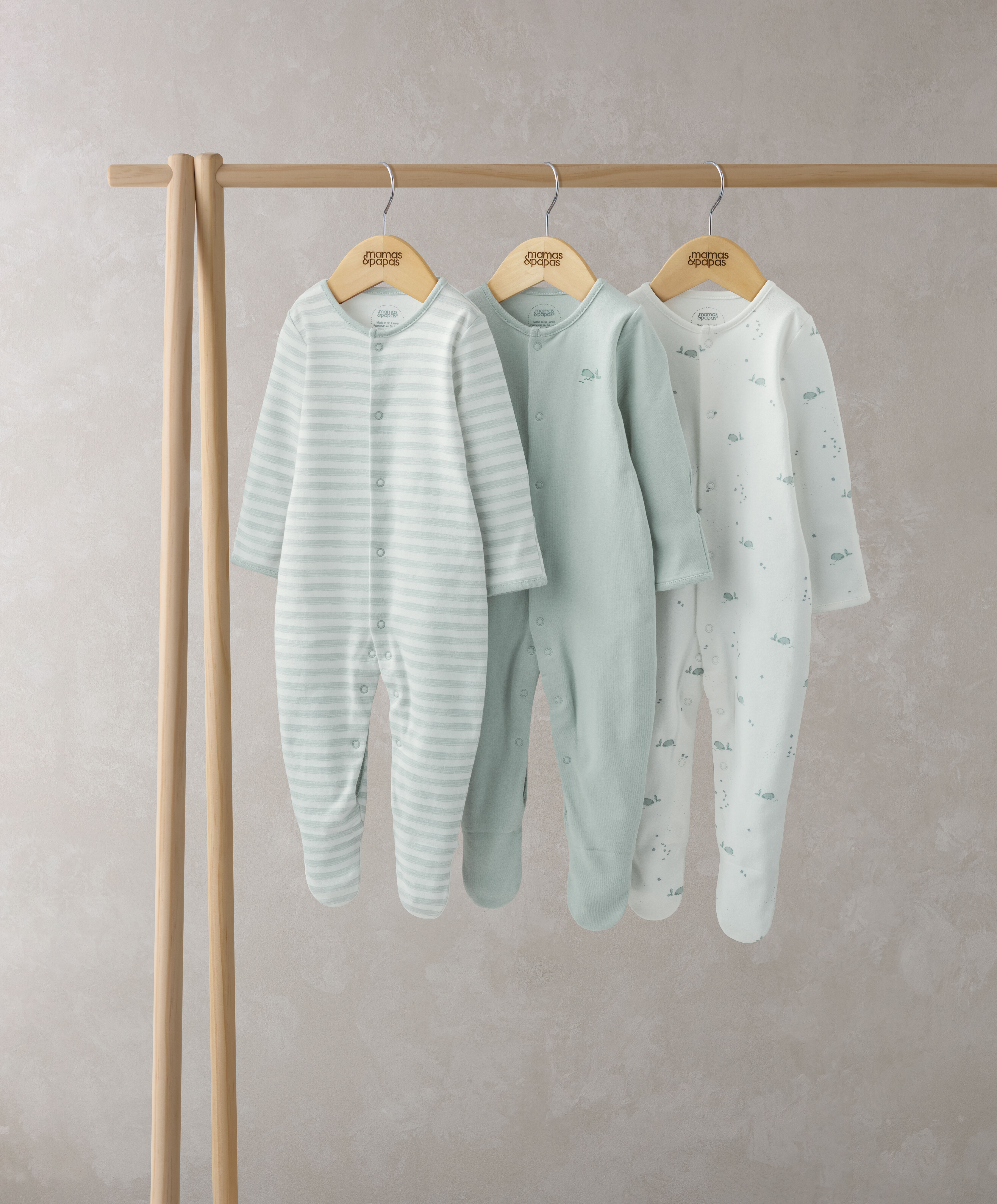 3 Pack Whale Sleepsuits image number 1