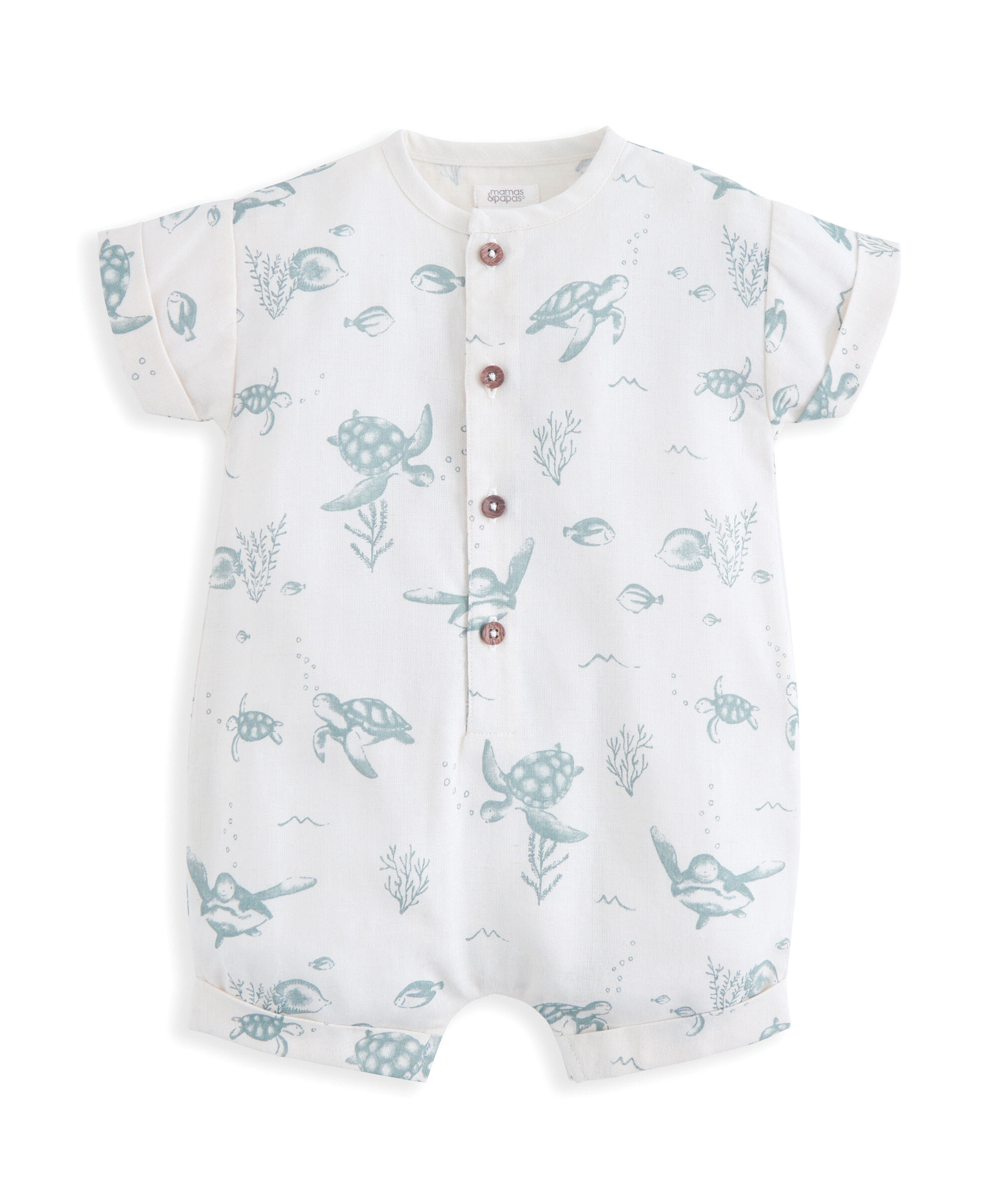 Turtle All Over Print Romper image number 2