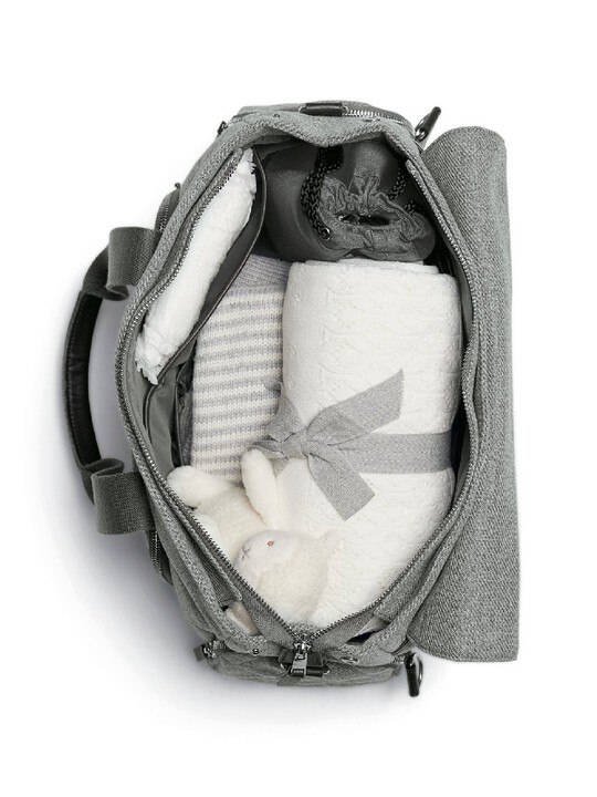 Bowling Style Changing Bag - Woven Grey image number 2