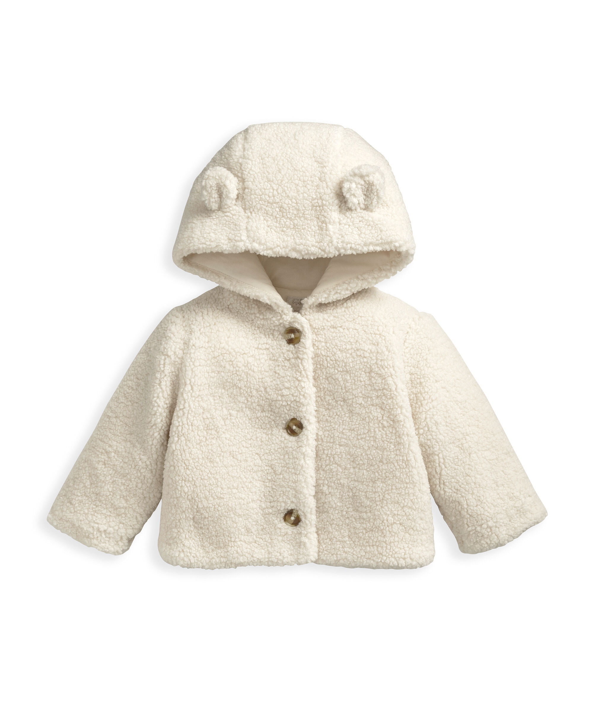 Cream Borg Hooded Jacket image number 2