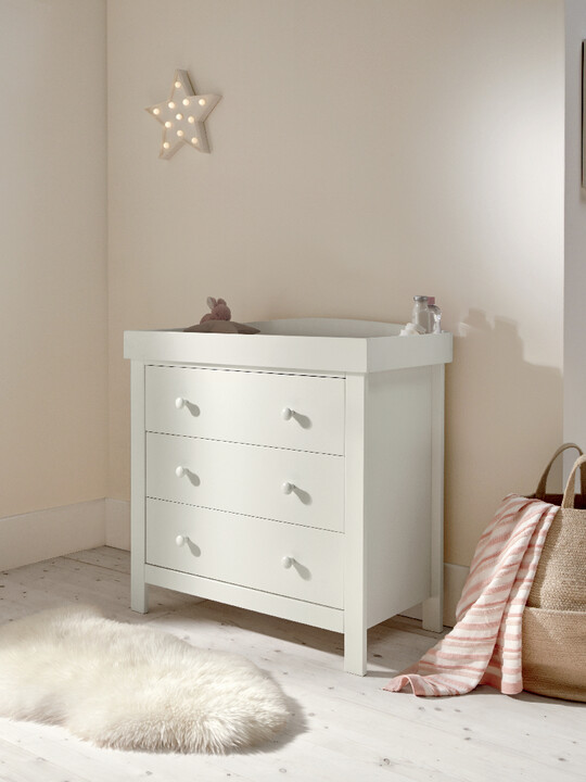 Dover 3 Drawer Dresser & Changer Unit - White image number 6