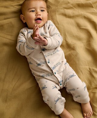 Mamas & Papas Train Print Romper