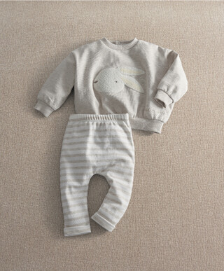 Mamas & Papas 2pc Bunny Sweatshirt & Stripe Legging