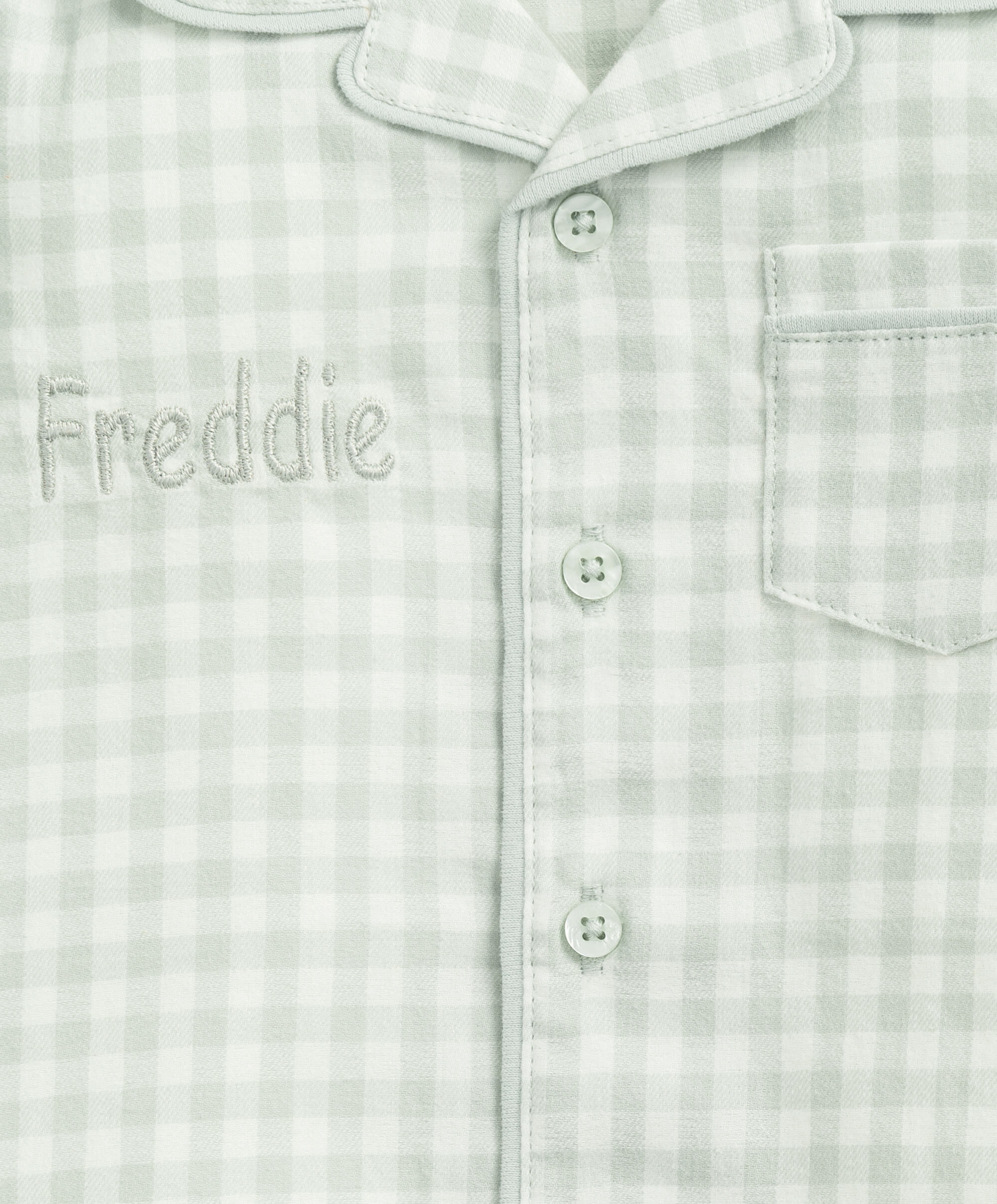 Blue Check Woven Pyjamas image number 5
