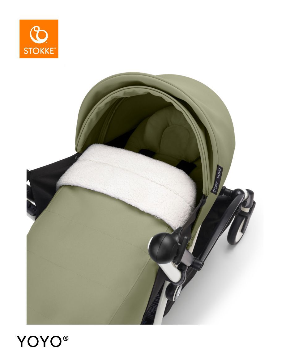 Stokke YOYO3 White Frame with 0+ Newborn Pack - Olive & Cup Holder (3 Pieces) image number 3