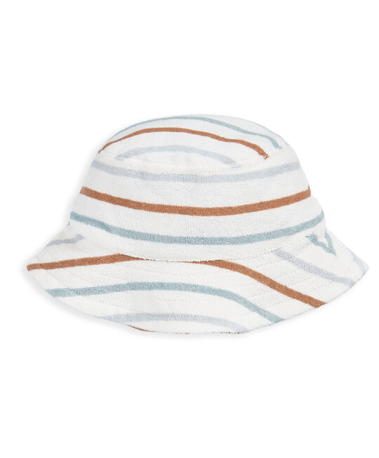 2 Piece Stripe Towelling Romper & Hat image number 4