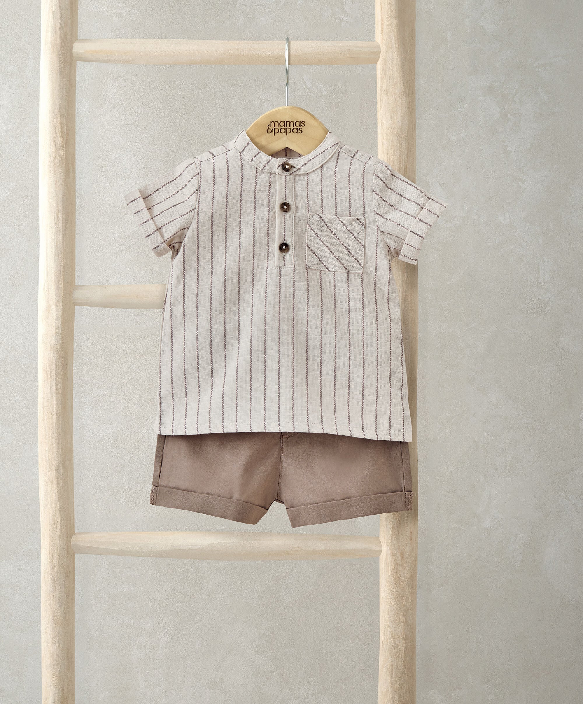 Rust Shirt & Shorts Outfit Set image number 1
