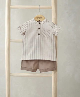 Rust Shirt & Shorts Outfit Set