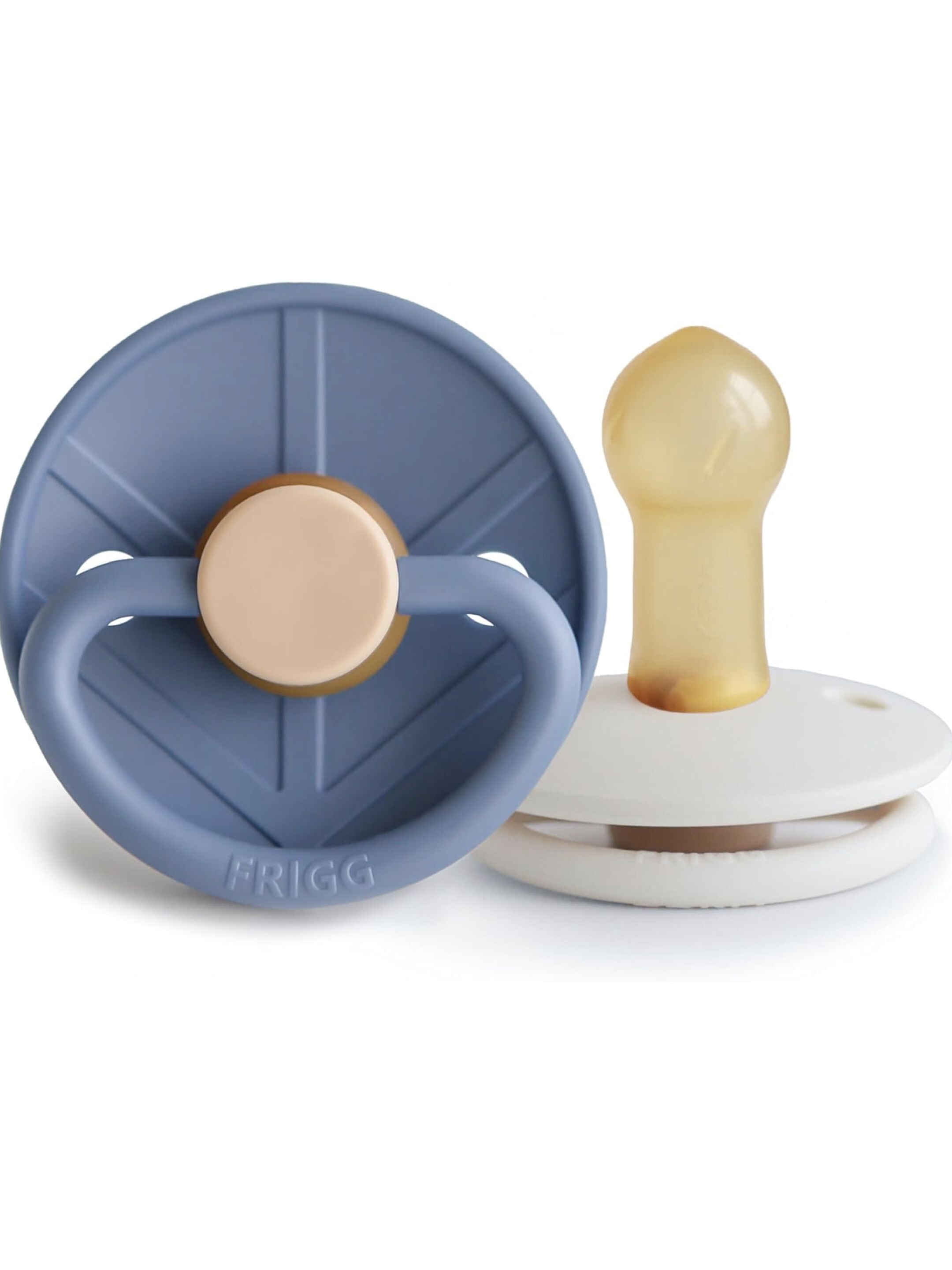 FRIGG Little Viking Latex Baby Pacifier 6-18M 2-Pack Ocean View/Cream - Size 2