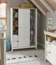 Harwell 4 Piece Cotbed with Dresser Changer, Wardrobe, and Essential Pocket Spring Mattress Set- White image number 25