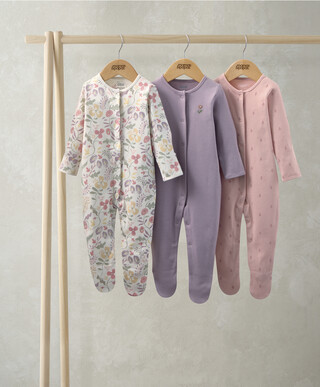 Floral Sleepsuits (Pack of 3)