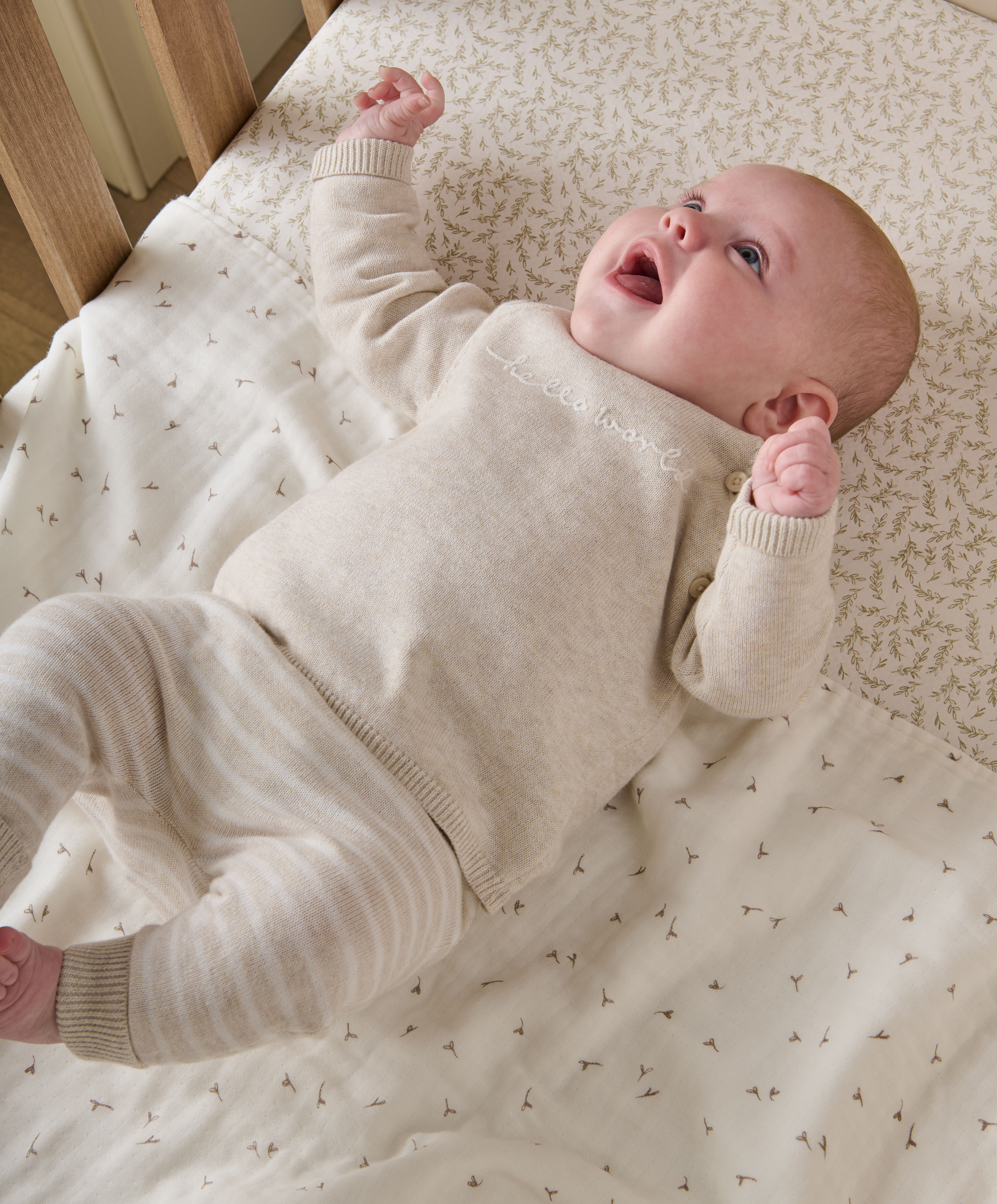 2 piece White Hello World Knit Set image number 7
