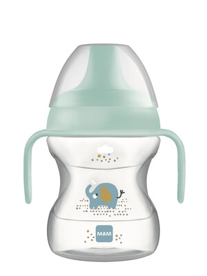Mam Baby Learn To Drink Cup Silicone Cup - 6 M+ | Wild Animals, Blue - 190 Ml - Pack of 1