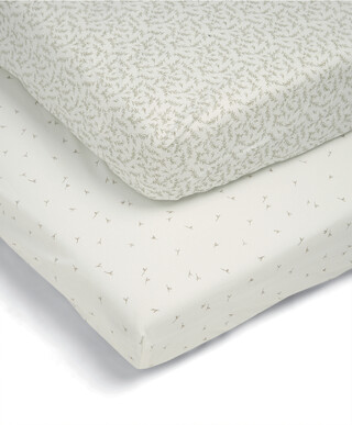 Welcome to the World Seedling Cotbed Fitted Sheets (2 pack) - Seed/Leaf